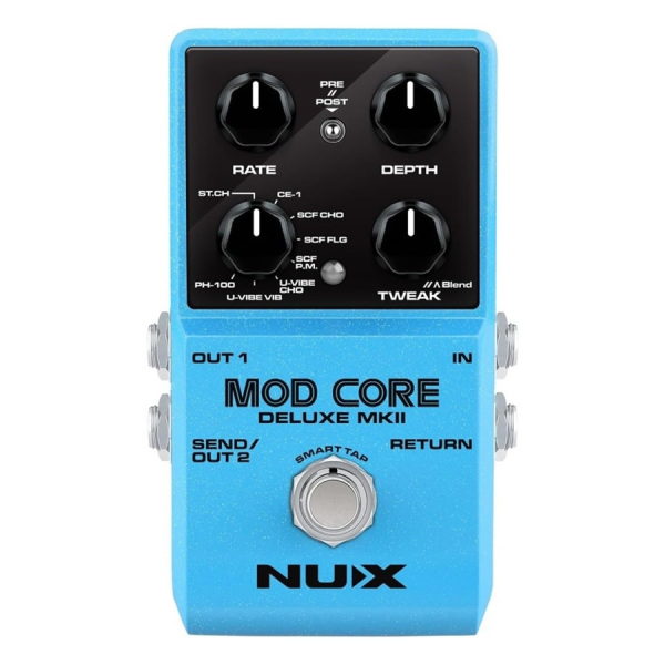 Fantastic pedal with different types of modulation effects including chorus, phaser, tremolo, and more.